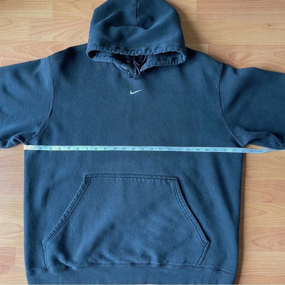 Vintage Nike Center Swoosh Black & White Sweatshirt Hoodie Size Large - Picture 3 of 11